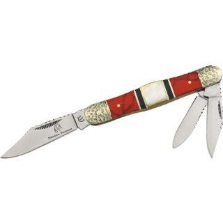 Frost Cutlery & Knives SHS149RED Silver Horse Stoneworks Whittler Pocket Knife with Custom Red Turquoise & Mother of Pearl Handles: Sports & Outdoors