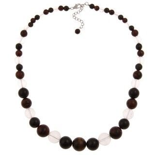 Pearlz Ocean Tiger's Eye and White Quartz 17 inch Journey Necklace Pearlz Ocean Gemstone Necklaces