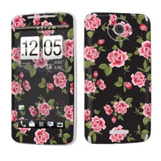 HTC One X AT&T Vinyl Protection Decal Skin Black Rose Garden: Cell Phones & Accessories