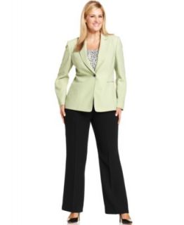 Tahari by ASL Plus Size Contrast Blazer Pantsuit   Suits & Separates   Plus Sizes