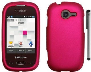 For Samsung Gravity Q T289 Rubberized Hard Cover Case with ApexGears Stylus Pen (Rose Pink): Cell Phones & Accessories