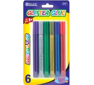 Bazic Metallic Glitter Glue Pen, 15 ml, 6 per Pack (Case of 144) : General Purpose Glues : Office Products