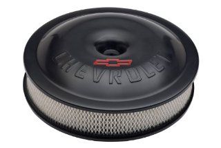 Proform 141 692 Black Anodized 14" Diameter Aluminum Air Cleaner Kit with Chevrolet/Red Bowtie Logo and 3" Paper Filter: Automotive