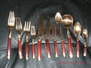 Vintage Bronze Flatware By James   Made in Bangkok Thailand 143 Pieces with Case : Flatware Sets : Everything Else