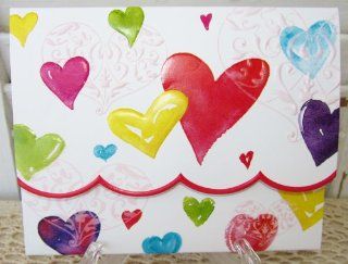 Carol Wilson Colorful Hearts 10 Ct Blank Note Card Set Embossed Health & Personal Care