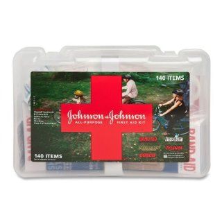 Johnson&Johnson   First Aid Kit, All Purpose, 140 Items, 9 1/6"x6 1/2"x3, Sold as 1 Each, JOJ 110300900: Health & Personal Care