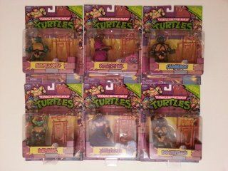 Nickelodeon Teenage Mutant Ninja Turtles Set of 6 Retro Classic Action Figures (Leonardo, Michelangelo, Raphael, Donatello, Splinter & Shredder): Toys & Games