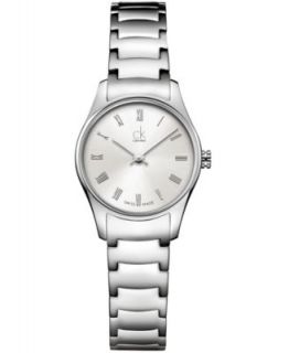 Calvin Klein Watch, Womens Swiss Simplicity White Leather Strap 28mm K4323188   Watches   Jewelry & Watches