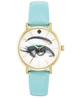 kate spade new york Watch, Womens Metro Turquoise Leather Strap 34mm 1YRU0267   Watches   Jewelry & Watches