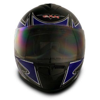 VCAN V136 Blue Large Spartan Graphic Full Face Helmet: Automotive