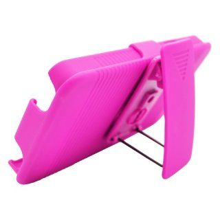 Eagle Cell POSAMI9100RSTHL04 SkinnySuit Clipster Combo Case with Kick Stand and Holster Belt Clip for Samsung Galaxy S2 i777   Retail Packaging   Hot Pink: Cell Phones & Accessories