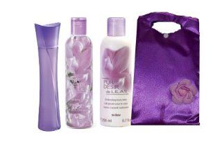 Yves Rocher Pur Desir de Lilas 4 piece Gift Set for Women Pur Desir de Lilas Eau De Toilette, 60 ml/ Perfumed Body Lotion, 200 ml/ Perfumed Shower Gel, 200 ml. & Beautiful Cosmetic Bag (Extremely Hard to Find)  Fragrance Sets  Beauty