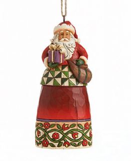Jim Shore 4.25 Santa with Present Ornament   Holiday Lane