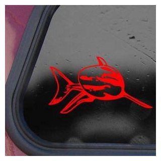 Great White Shark Red Decal Sticker Wall Laptop Die cut Red Decal Sticker   Decorative Wall Appliques  