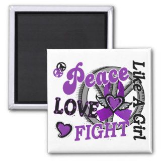 Peace Love Fight Like A Girl 2 Chiari Malformation Magnets