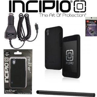 Incipio LG Marquee LS855/Ignite AS855/Optimus Black feather Ultralight Hard Shell Case, Black , Part # LGE 122. with Heavy Duty Car Charger, Stylus Pen and Radiation Shield.: Cell Phones & Accessories