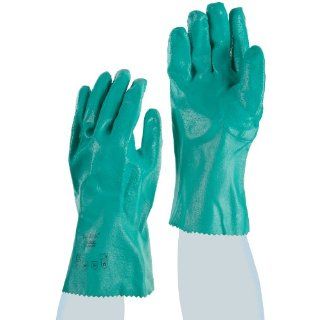 Ansell Sol Knit 39 122 Cotton Glove, Chemical Resistant, Nitrile Coating, Gauntlet Cuff, 12" Length: Chemical Resistant Safety Gloves: Industrial & Scientific