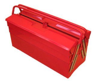 Excel TB122B Red 5 Tray Cantilever Metal Tool Box, Red   Tool Chests  