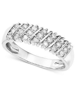 Diamond Ring, 10k White Gold Diamond Seven Row Ring (1/5 ct. t.w.)   Rings   Jewelry & Watches