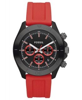 Fossil Mens Chronograph Retro Traveler Red Silicone Strap Watch 44mm CH2871   First @!   Watches   Jewelry & Watches