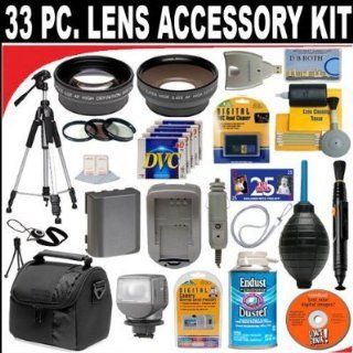 33 PC ULTIMATE MONSTER SUPER SAVINGS DELUXE DB ROTH ACCESSORY KIT, INCLUDES LENSES, FILTERS, VIDEO LIGHT, ACCESSORIES AND MUCH MORE! For The Panasonic PV GS19, PV GS29, PV GS31, PV GS35, PV GS36, PV GS39, PV GS50, PV GS59, Mini Dv Camcorders + BONUS Gift =