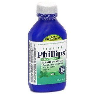 Phillips' Milk of Magnesia Laxative/Antacid, Liquid, Mint, 4 fl oz (118 ml) Health & Personal Care