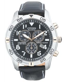 Citizen Mens Eco Drive Perpetual Calendar Chronograph Black Leather Strap Watch 44mm BL5476 00E   Watches   Jewelry & Watches