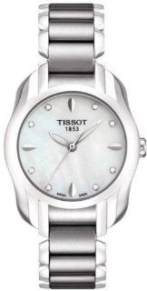 Tissot T Wave Round White Mother of Pearl Diamonds Quartz Trend Women's watch #T023.210.11.116.00: Watches