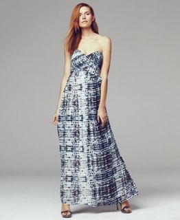 Calvin Klein Dress, Strapless Printed Gown   Dresses   Women