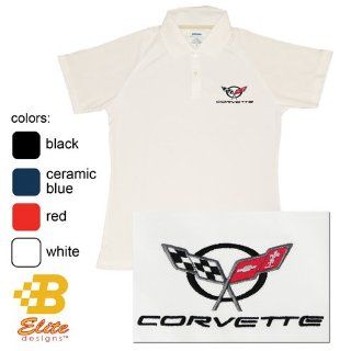 C5 Corvette Embroidered Ladies Performance Polo Shirt White  X Large  BDC5EPL108 : Sports Fan Polo Shirts : Sports & Outdoors