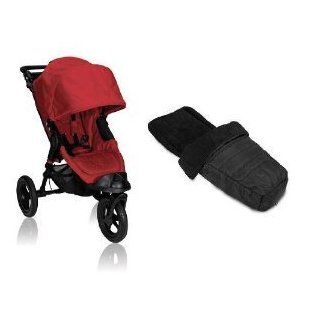 Baby Jogger 2012 City Elite Stroller WITH Baby Jogger Black Footmuff (Red) : Jogging Strollers : Baby
