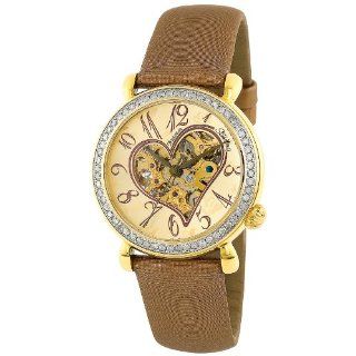 Stuhrling Original Women's 109S.1235E31 Venus Champagne Dial Gold Leather Watch: Stuhrling Original: Watches