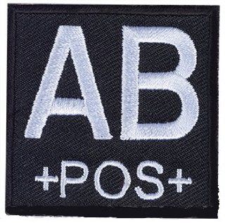 Matrix 2x2" Black Square Military Blood Type Patch   AB POS : Sports Fan Outdoor Flags : Sports & Outdoors