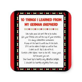 Funny Things I Learned My German Shepherd Stickers