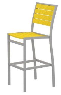 POLYWOOD A102FASLE Euro Bar Side Chair, Textured Silver/Lemon : Patio Dining Chairs : Patio, Lawn & Garden