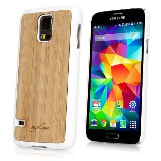 BoxWave True Bamboo Minimus Samsung Galaxy S5 Case, Genuine Bamboo Wood Backing Shell Case Cover with Durable Plastic Edges with Smooth Matte Finish (Winter White): Cell Phones & Accessories