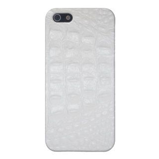 Faux white  Alligator Skin hide pattern Cover For iPhone 5