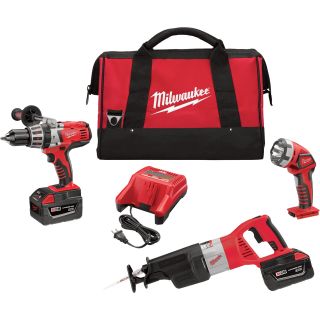 Milwaukee Cordless Combo Kit — 3-Tool Set, 28 Volt, Model# 0928-23  Combination Power Tool Kits