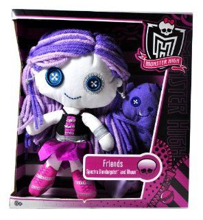 Mattel Year 2011 Monster High "Freaky Just Got Fabulous" Friends Series 9 Inch Tall Plush Doll with 4 Inch Tall Plush Pet   Spectra Vondergeist and Rhuen the Ferret Pet: Toys & Games