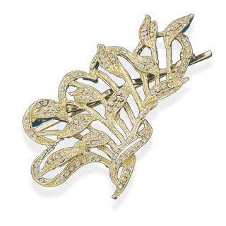Bridal Hair Pin 14K Gold Plated Accented with Swarovski Crystal Fashion Bobby Pin Hair: Jewelry