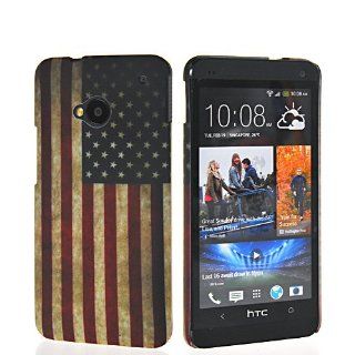 SILVERUSH U.S American Flag Hard Rubberized Rubber Coating Case Cover With Screen Protector For HTC One M7: Cell Phones & Accessories