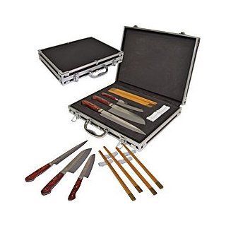 3 Knife Sushi Set in Hard Carrying Case: Sports & Outdoors