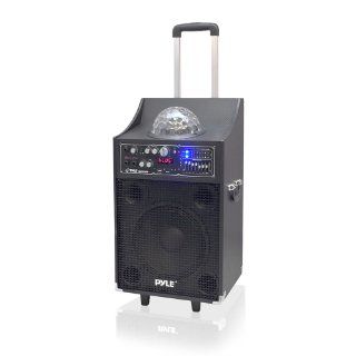 Pyle PSUFM1049A 600 Watt Bluetooth 2 Way PA Speaker System with USB and SD Readers, FM Radio, 3.5mm Input and Flashing DJ Lights: Musical Instruments