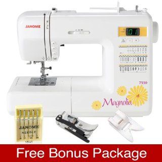 Janome 7330 Magnolia Computerized Sewing Machine with 30 Built In Stitches PLUS FREE Ultra Glide Foot, Set of Assorted Size Universal Needles, and Button Sewing Foot ALL AT NO EXTRA CHARGE!!!!!!!!
