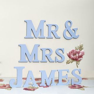 handmade personalised mr & mrs letters by altered chic