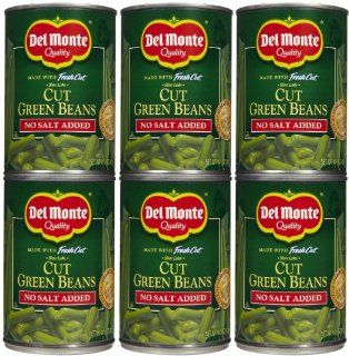 Del Monte No Salt Added Cut Green Beans 14.5 oz : Green Beans Produce : Grocery & Gourmet Food