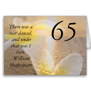 65th Birthday Card Shakespeare Quote
