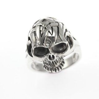 Heavy !!! Sterling Silver 925 Gothic Celtic Trinity Skull Biker Ring for Men's (10): Jewelry