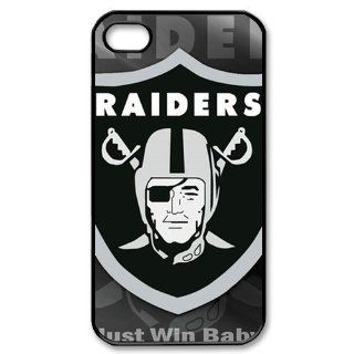 WY Supplier NFL Oakland Raiders Team Logo Apple Iphone 4 4S Black case WY Supplier 145633: Cell Phones & Accessories