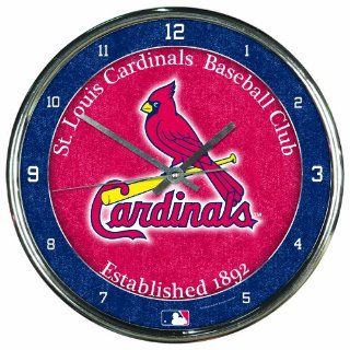 MLB St. Louis Cardinals Chrome Clock : Sports Fan Alarm Clocks : Sports & Outdoors